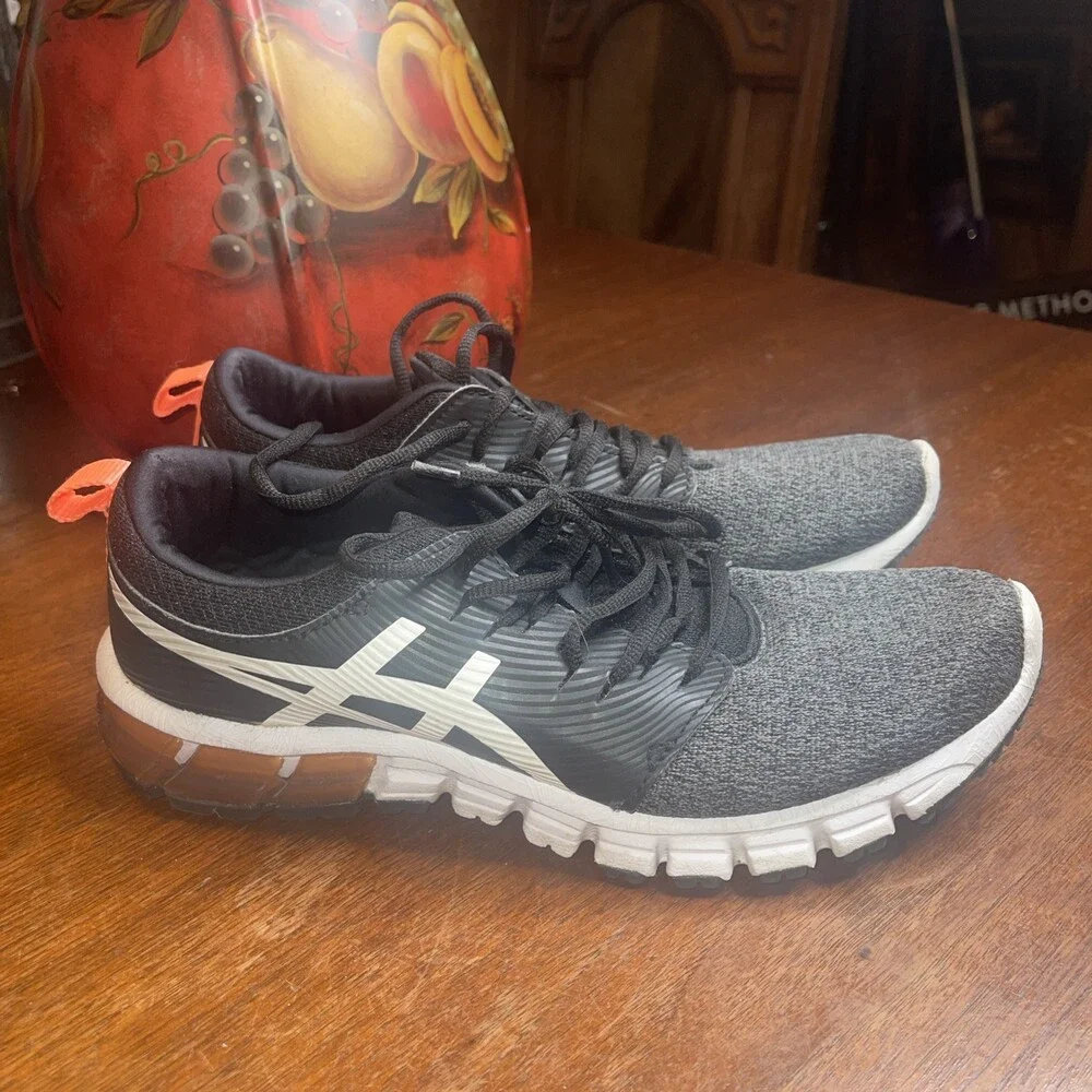 ASICS GEL-Women Sz 9M Sneakers Athletic Carrier Grey/Orange Accents Pre Owned